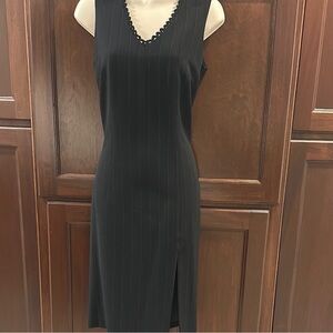ANNA SUI PIN STRIPED BLACK &WHITE DRESS SIZE 38
